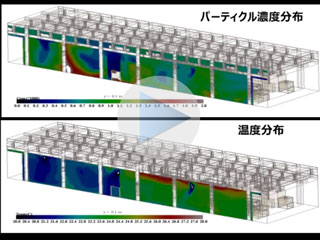 クリーンルーム内の温度分布